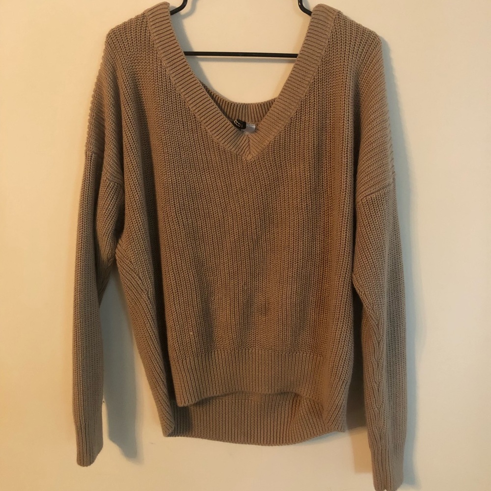 H&M Oversized Khaki Knit Sweater